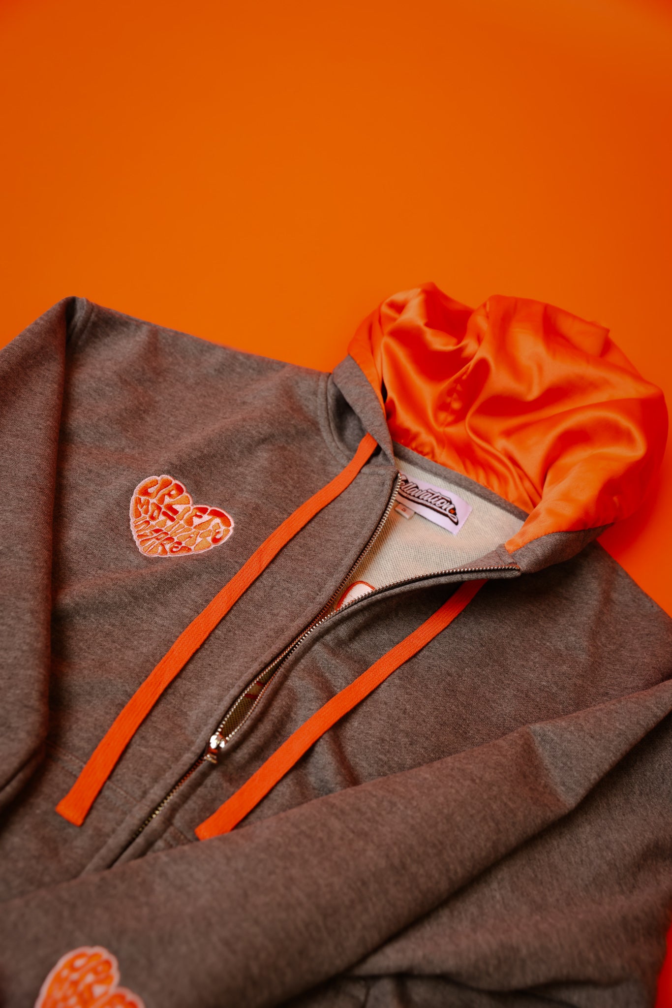 Retro Satin Lined Zip Hoodie
