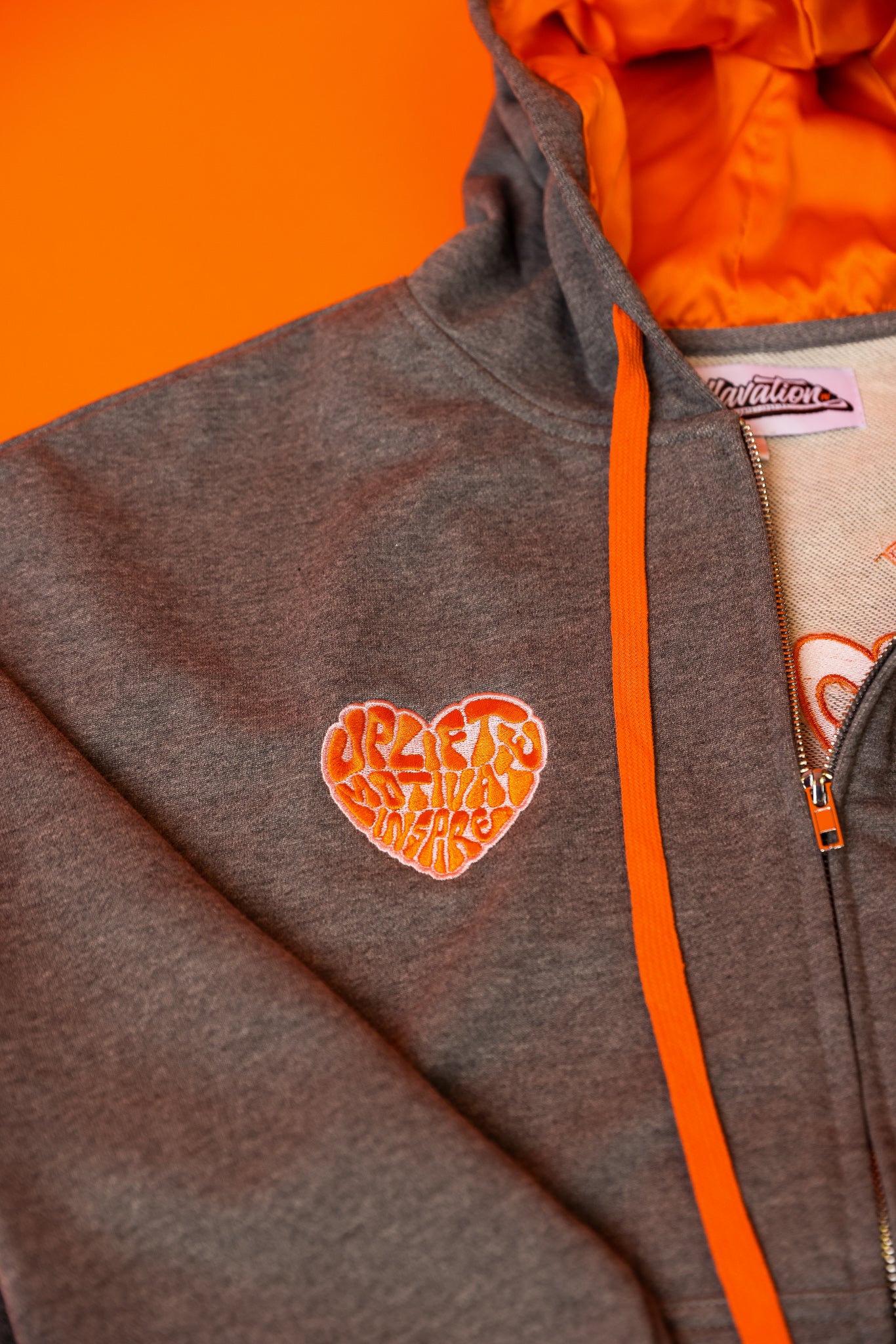 Retro Satin Lined Zip Hoodie