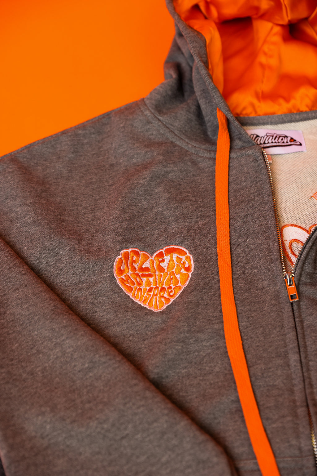 Retro Satin Lined Zip Hoodie